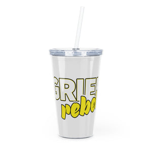 Grief Rebel Plastic Tumbler with Straw