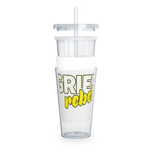 Grief Rebel Plastic Tumbler with Straw