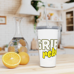 Grief Rebel Plastic Tumbler with Straw