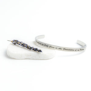 Gold, Silver, Rose Gold 'Prioritizing My Self-Care' Grief Rebel Healing Tenet Bracelet