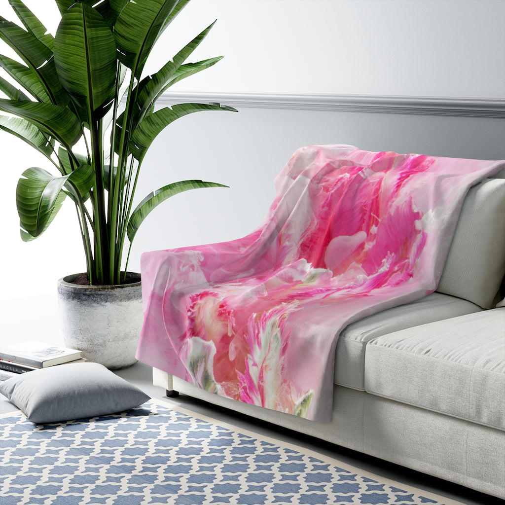 Throw Blanket - The 'Peony Dreams' Collection - Soft Fleece Throw Blanket