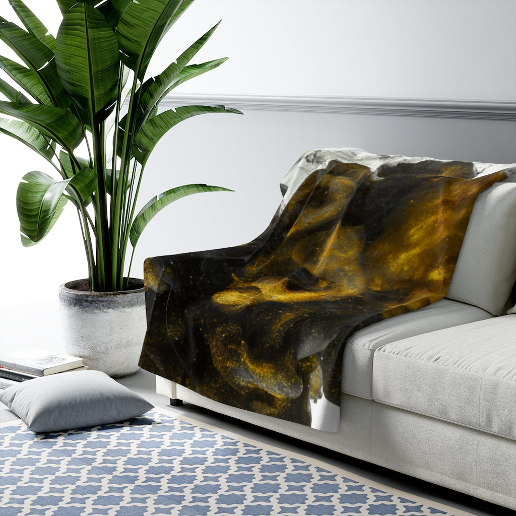 Fleece Throw Blanket - The 'Clouds of Gold' Collection