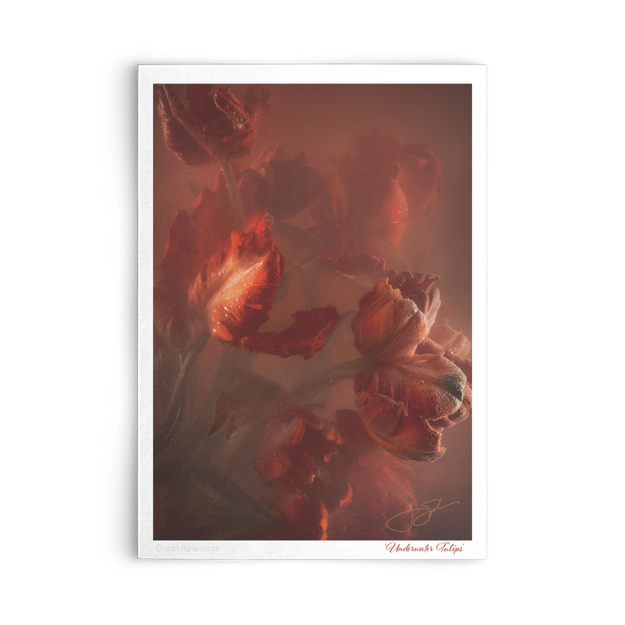 Underwater Tulips - 5in x 7in Art Notecard with Envelopes